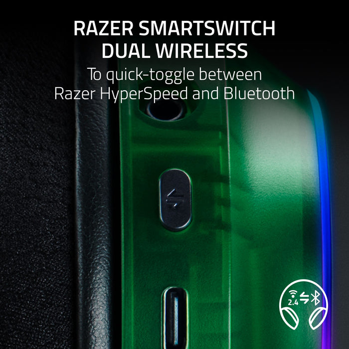 Razer Barracuda X Chroma Wireless Gaming Headset | Phantom Green Edition | Ergonomic Design | 6-Zone Earcup Lighting