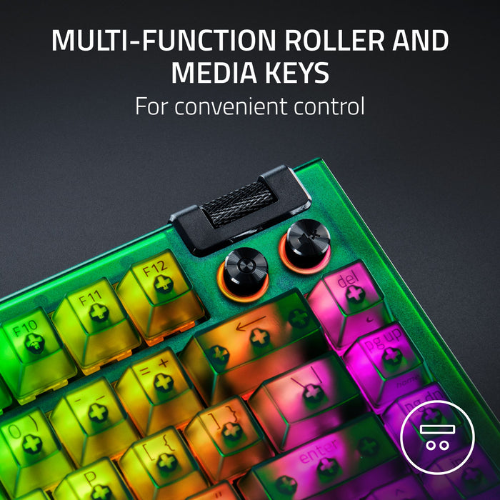 Razer BlackWidow V4 75% Mechanical Gaming Keyboard - Phantom Green Edition | Tactile | Chroma RGB | Magnetic Wrist Rest