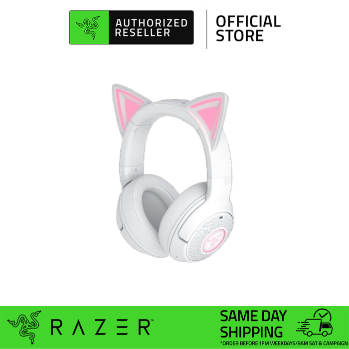 Razer Kraken Kitty V2 Wired / Wireless BT RGB Gaming Headset with Kitty Ears | Noise Cancelling | TriForce 40mm Drivers