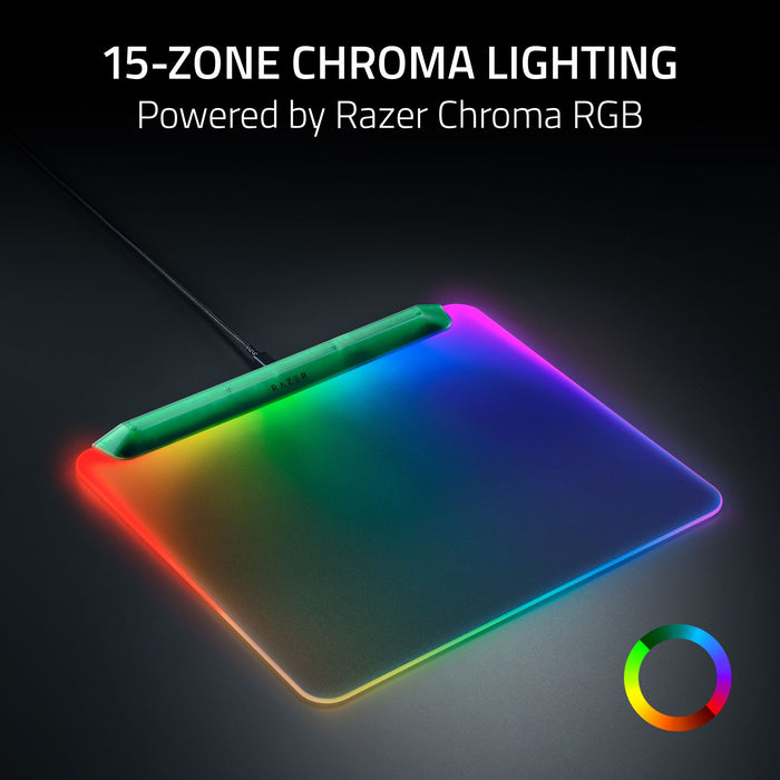 Razer Firefly V2 Pro Fully Illuminated RGB Gaming Mouse Mat | Phantom Green Edition | 15-Zone Chroma Lighting