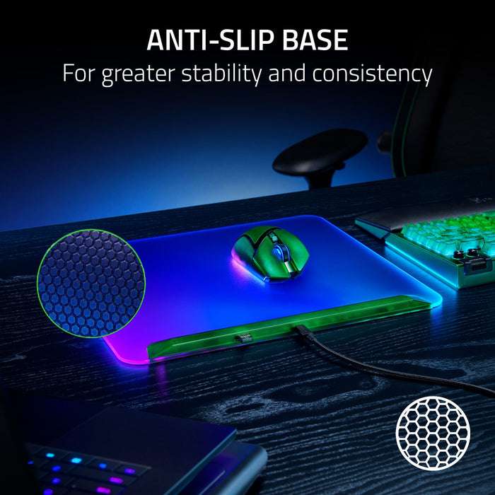 Razer Firefly V2 Pro Fully Illuminated RGB Gaming Mouse Mat | Phantom Green Edition | 15-Zone Chroma Lighting