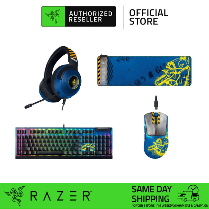 Razer Fortnite Edition Deathadder V3 Pro | Goliathus Extended Chroma | BlackWidow V4 X Yellow Switch | Kraken V3 X