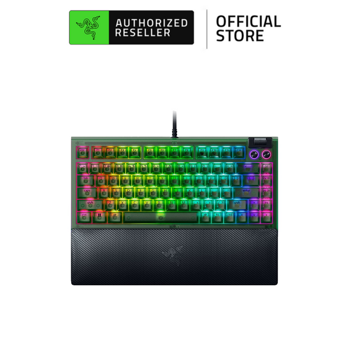 Razer BlackWidow V4 75% Mechanical Gaming Keyboard - Phantom Green Edition | Tactile | Chroma RGB | Magnetic Wrist Rest