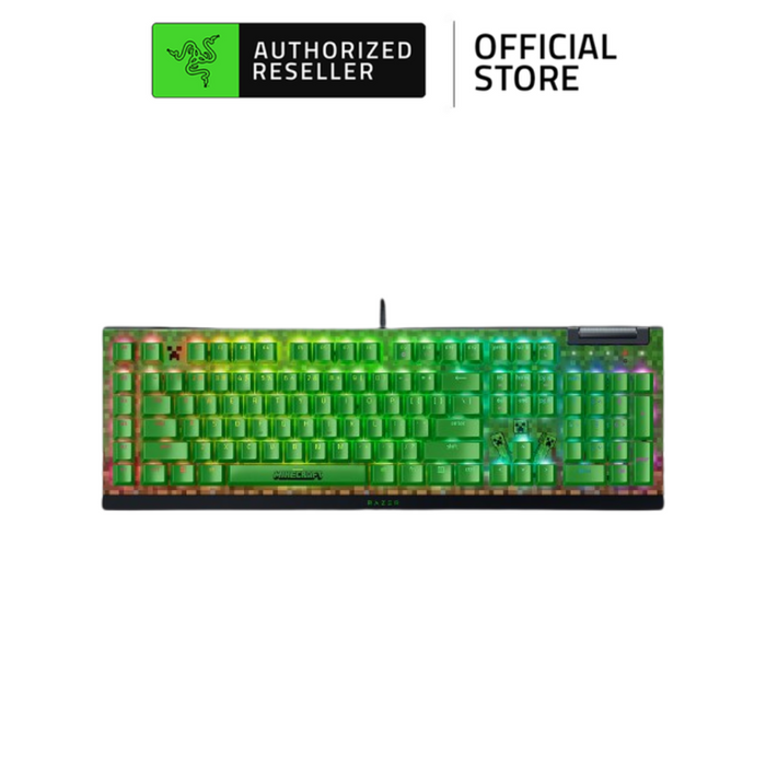 BlackWidow V4 X Minecraft Edition | Green | Mechanical Full Size Chroma RGB Gaming Keyboard | 6 Dedicated Macro Keys