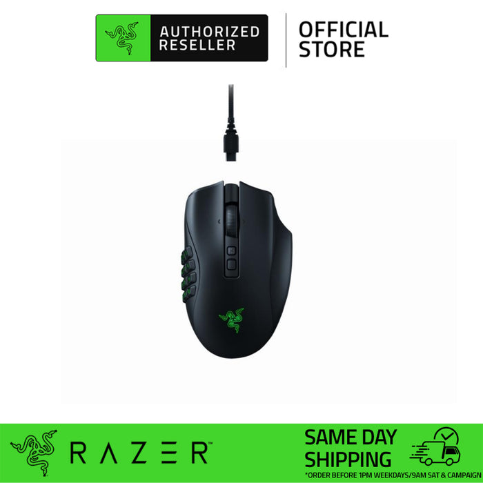 Razer Naga V2 Pro MMO Wireless Gaming Mouse with HyperScroll Pro Wheel