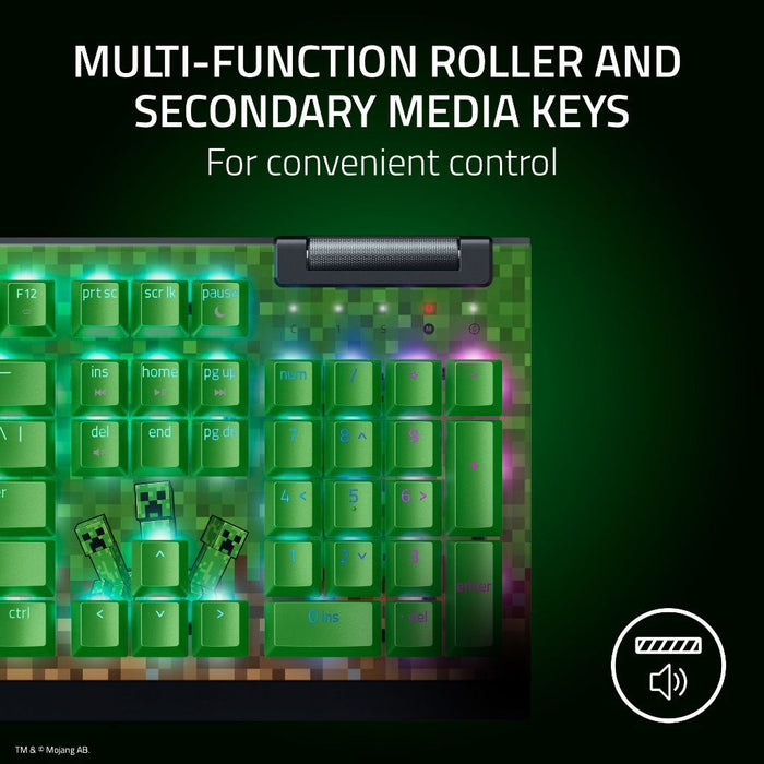 BlackWidow V4 X Minecraft Edition | Green | Mechanical Full Size Chroma RGB Gaming Keyboard | 6 Dedicated Macro Keys