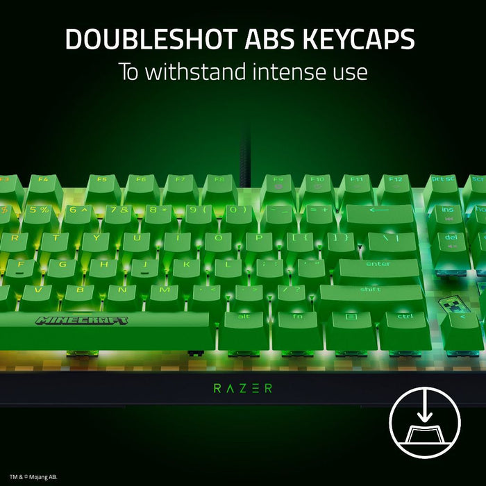 BlackWidow V4 X Minecraft Edition | Green | Mechanical Full Size Chroma RGB Gaming Keyboard | 6 Dedicated Macro Keys
