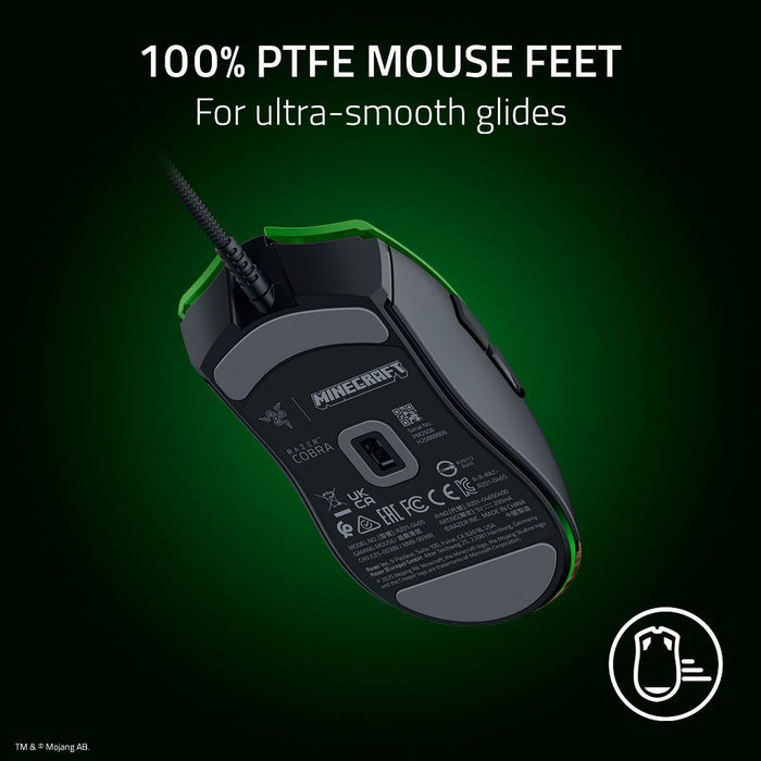 Razer Cobra Minecraft Edition | Lightweight Wired Gaming Mouse | Optical Mouse Switches Gen-3 | Speedflex Cable