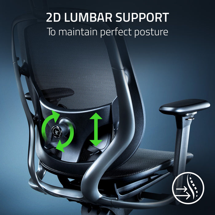 Razer Fujin Pro Fully Adjustable Ergonomic Lightweight Breathable Mesh Gaming Chair 2D Lumbar Support 4D Padded Armrest