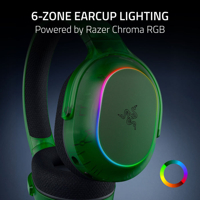 Razer Barracuda X Chroma Wireless Gaming Headset | Phantom Green Edition | Ergonomic Design | 6-Zone Earcup Lighting