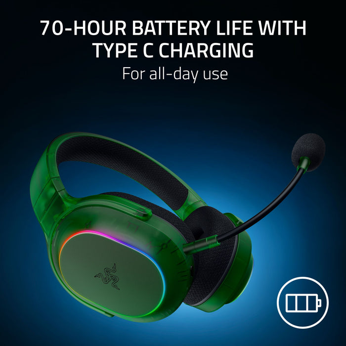 Razer Barracuda X Chroma Wireless Gaming Headset | Phantom Green Edition | Ergonomic Design | 6-Zone Earcup Lighting