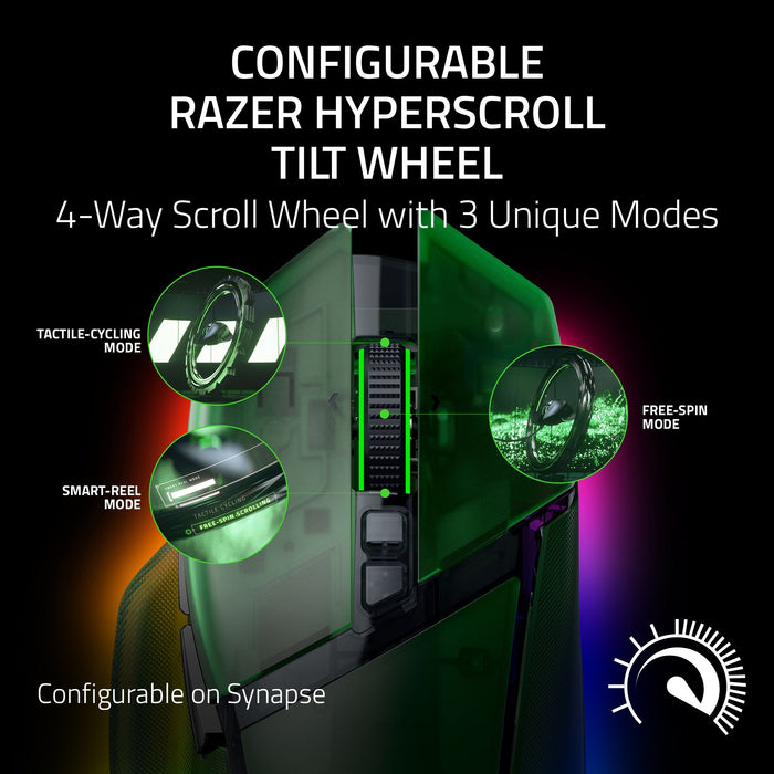 Razer Basilisk V3 Pro 35K Wireless Gaming Mouse - Phantom Green Edition | HyperScroll Tilt Wheel | Focus Pro 35K Optical