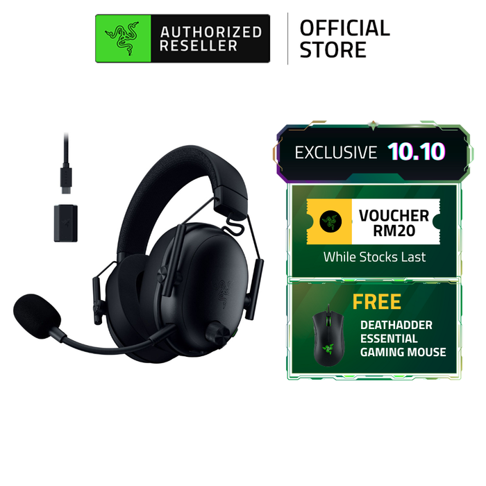 Razer BlackShark V3 | Wireless | Triforce Titanium 50mm Drivers Gen-2 | HyperClear Mic | THX Spatial Audio