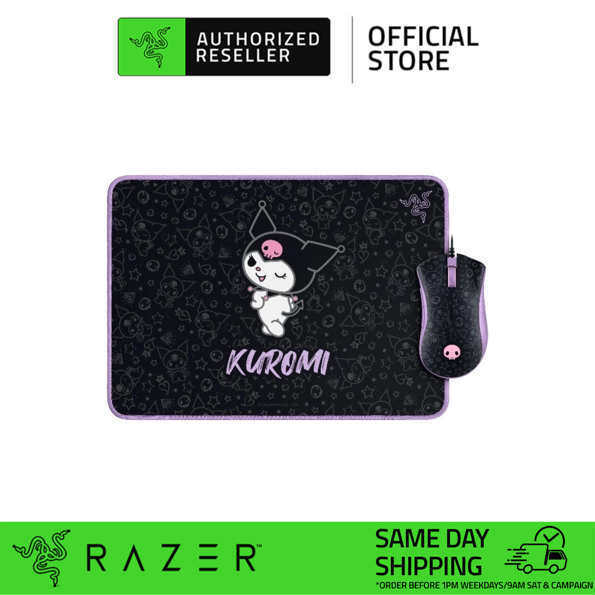 Razer DeathAdder Essential & Goliathus Bundle - Kuromi Edition 