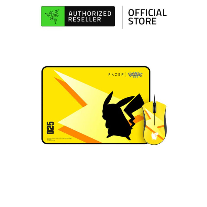 Razer DeathAdder Essential + Goliathus Speed Medium Mouse Mat Bundle Pokemon Pikachu Edition