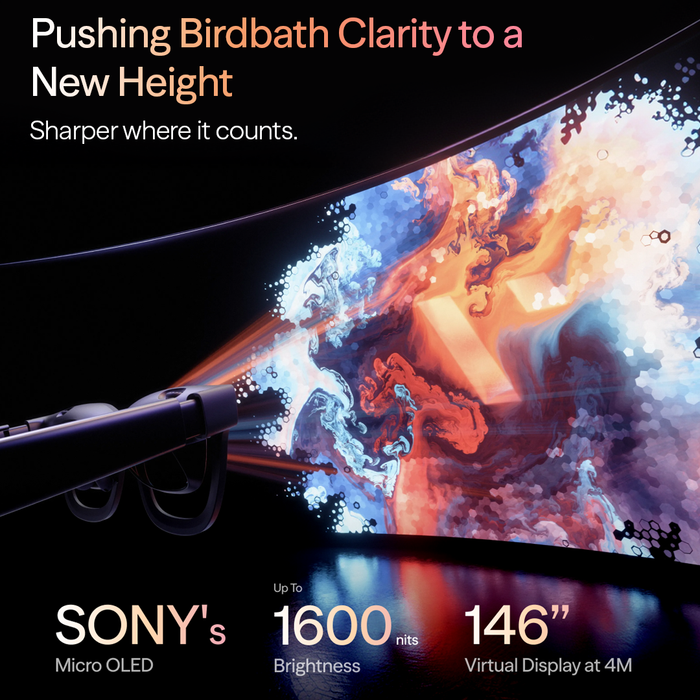VITURE Pro 2 AR/XR Glasses UltraClarity 3.0/-5.0D/50° FOV/1600 Nits (146")