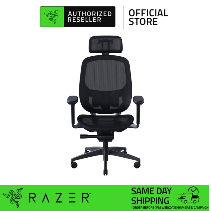 Razer Fujin Pro Fully Adjustable Ergonomic Lightweight Breathable Mesh Gaming Chair 2D Lumbar Support 4D Padded Armrest