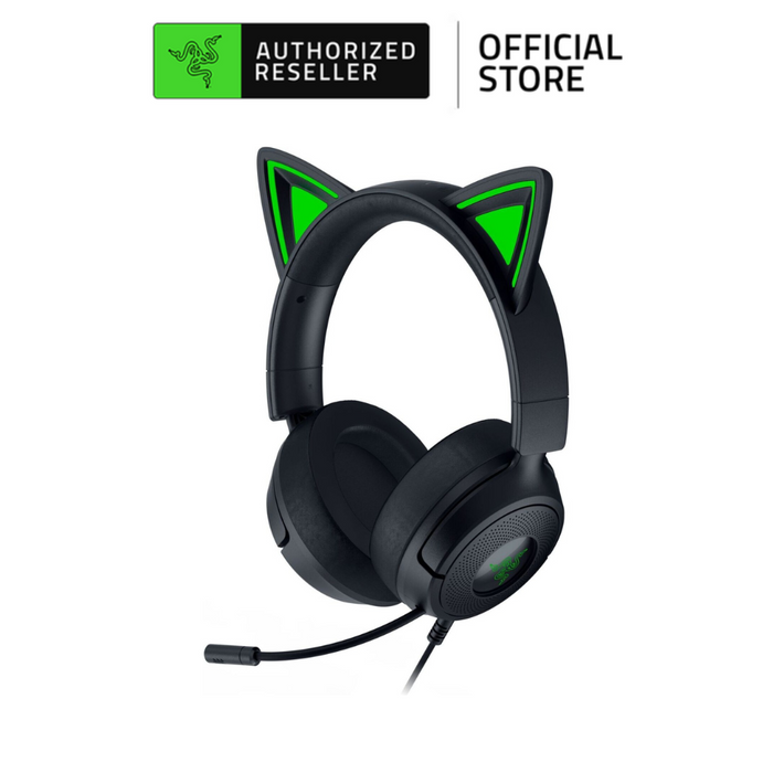 Razer Kraken Kitty V3 X - Kitty Ears | Hybrid Fabric & Leatherette Cushions | HyperClear Cardioid Mic | 3.5mm audio jack