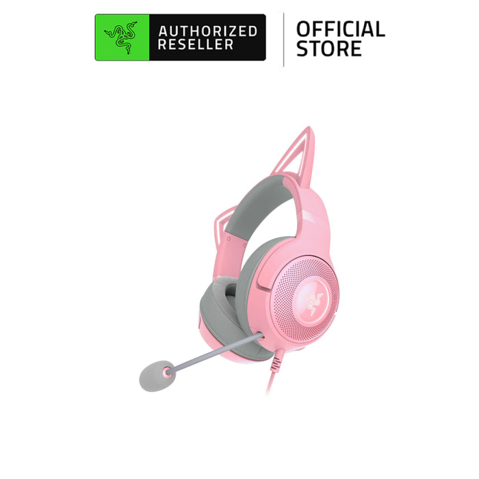 Razer Kraken Kitty V2 Wired / Wireless BT RGB Gaming Headset with Kitty Ears | Noise Cancelling | TriForce 40mm Drivers