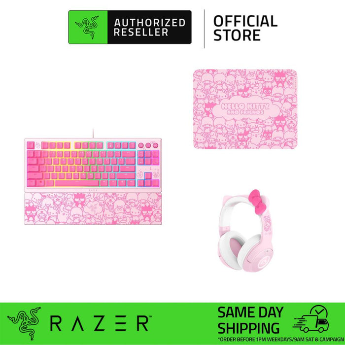 Razer Hello Kitty & Friends Edition Gigantus V2 Medium Size | Ornata V3 TKL | Kraken Kitty V2 BT Quartz Pink