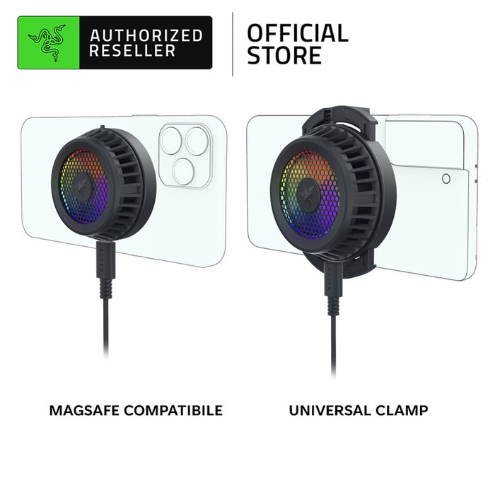 Razer Phone Cooler Chroma - Universal Clamp & MagSafe Compatible Smartphone Cooling Fan with Razer Chroma™ RGB
