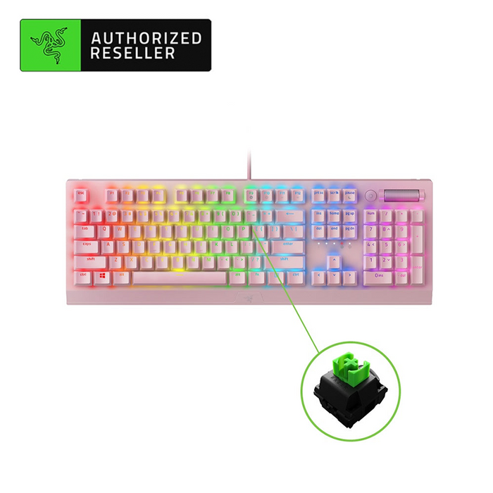 Razer BlackWidow V3 Quartz Mechanical Gaming Keyboard with Razer Chroma RGB