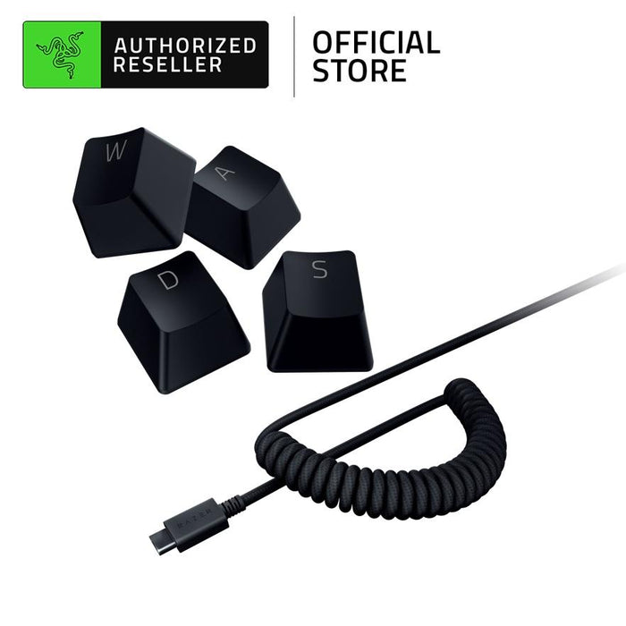 Razer PBT Keycap + Coiled Cable Upgrade Set - Colored Doubleshot PBT Keycaps with Matching Cable