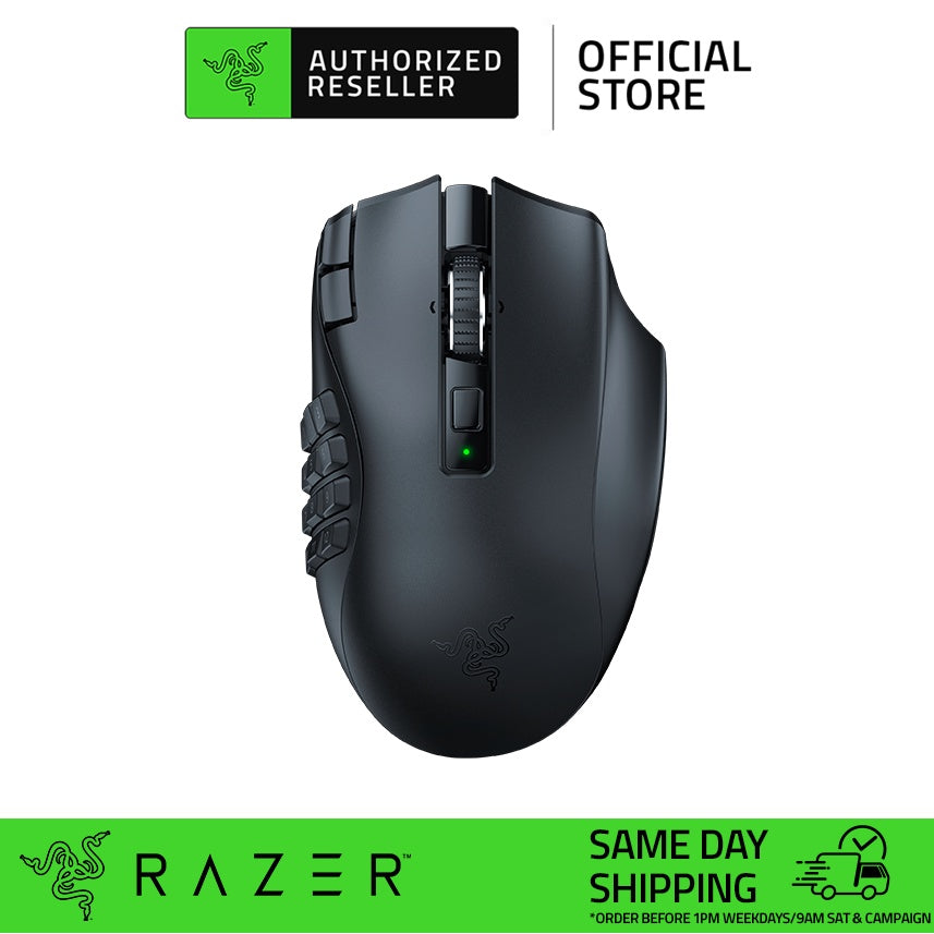 Razer Naga V2 HyperSpeed Ergonomic Wireless MMO Gaming Mouse with